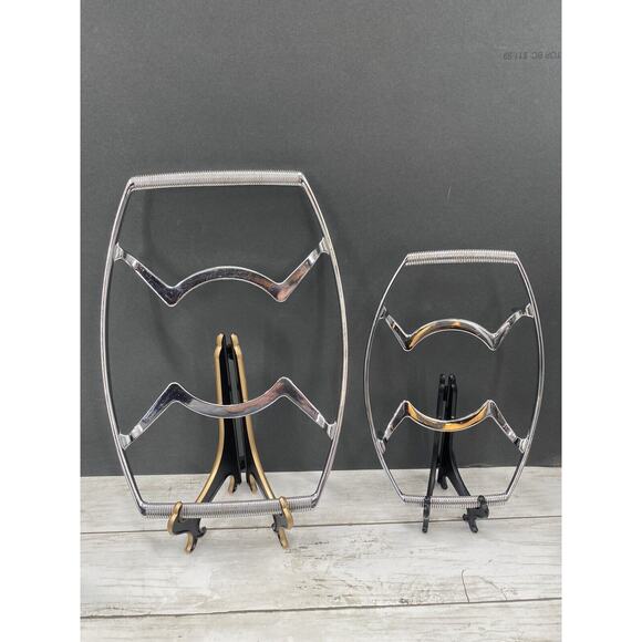 Vintage Corning Ware Pyrex Saucepan Casserole Cradle Trivets 13 & 10" SET OF 2 - Picture 4 of 11